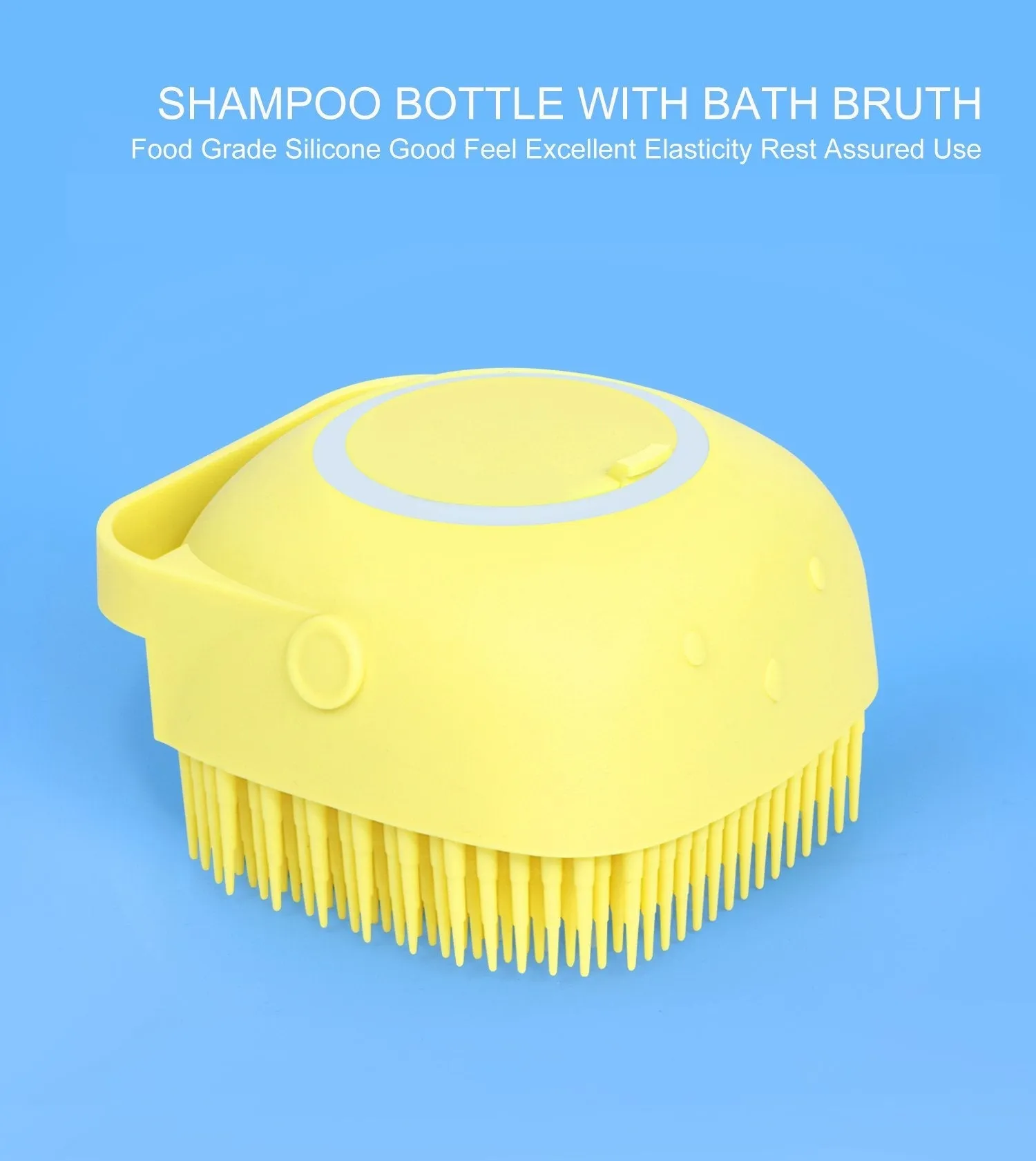 1348 Silicone Massage Bath Body Brush Soft Bristle With Shampoo Dispenser