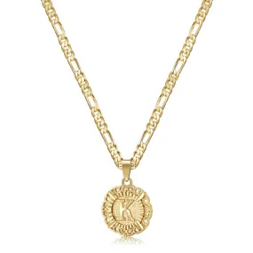 14K Gold Plated K Pendant Necklace