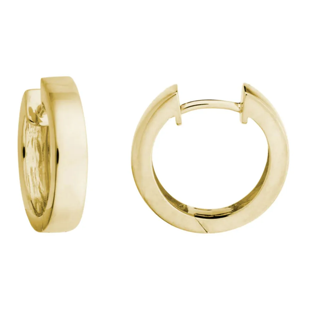 14k Gold Square Edge Hoop Earrings