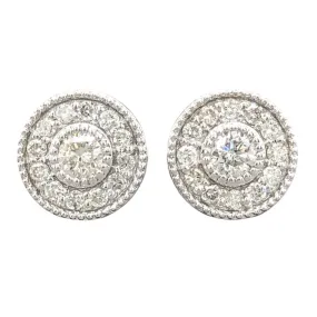 14K W Gold .37cttw Round Diamond Earrings