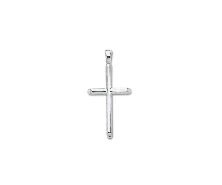 14K White Gold Cross