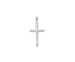 14K White Gold Cross