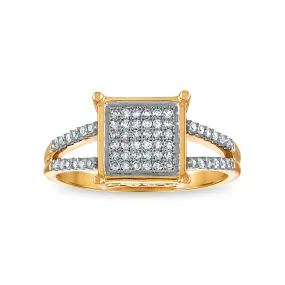 1/5 CTW Diamond Cluster Ring in 10KT Yellow Gold