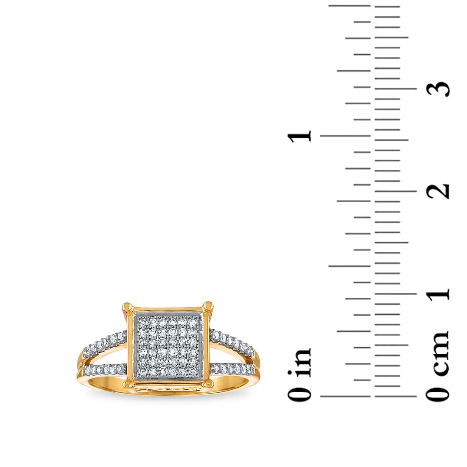 1/5 CTW Diamond Cluster Ring in 10KT Yellow Gold