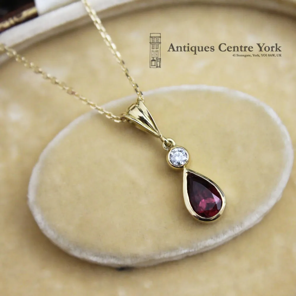 18ct Pink Tourmaline & Diamond Pendant