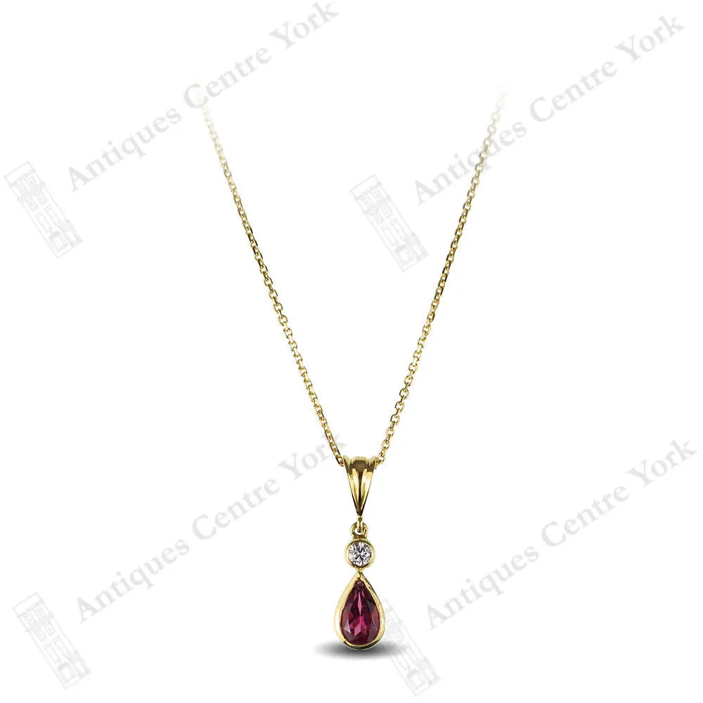 18ct Pink Tourmaline & Diamond Pendant