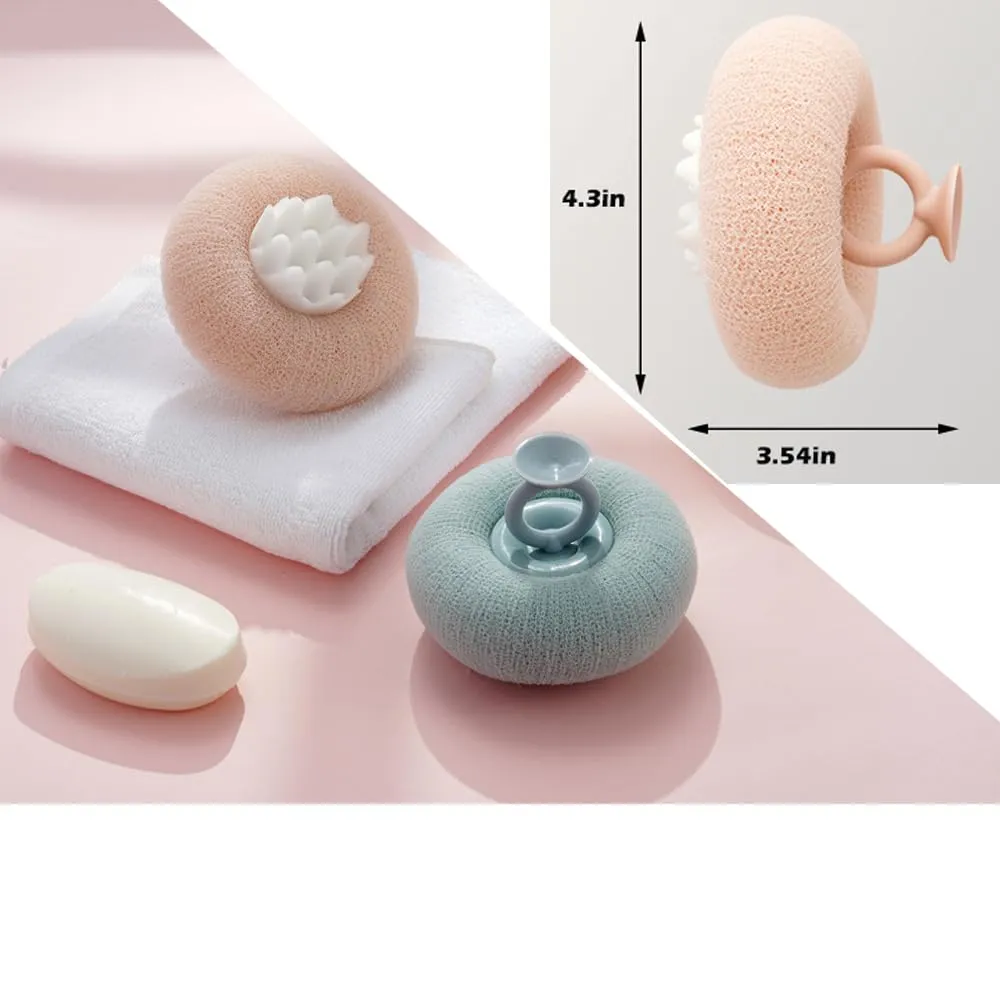 2 Pack Bath Body Brush,Exfoliating Body Scrubber,Bath Sponge Brush to Scrub The Body and Enjoy The Shower(Pink&Blue)