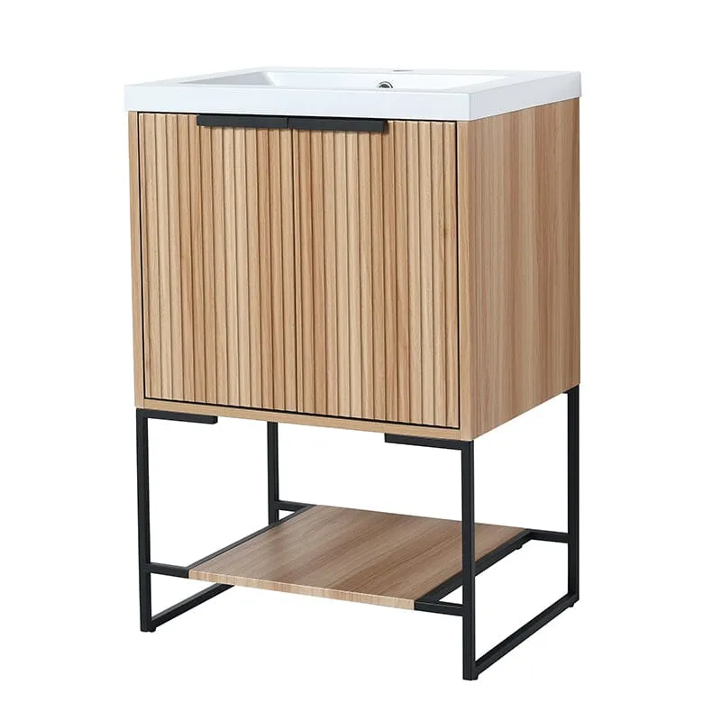 24'' x 18'' Small Freestanding Bathroom Vanity With Stone Resin Basin