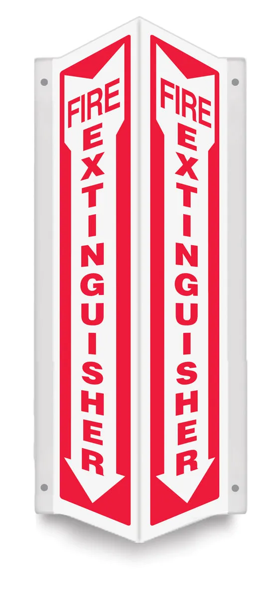 24" X 4" White And Red Plastic PROJECTION™ Projection Signs "FIRE EXTINGUISHER"