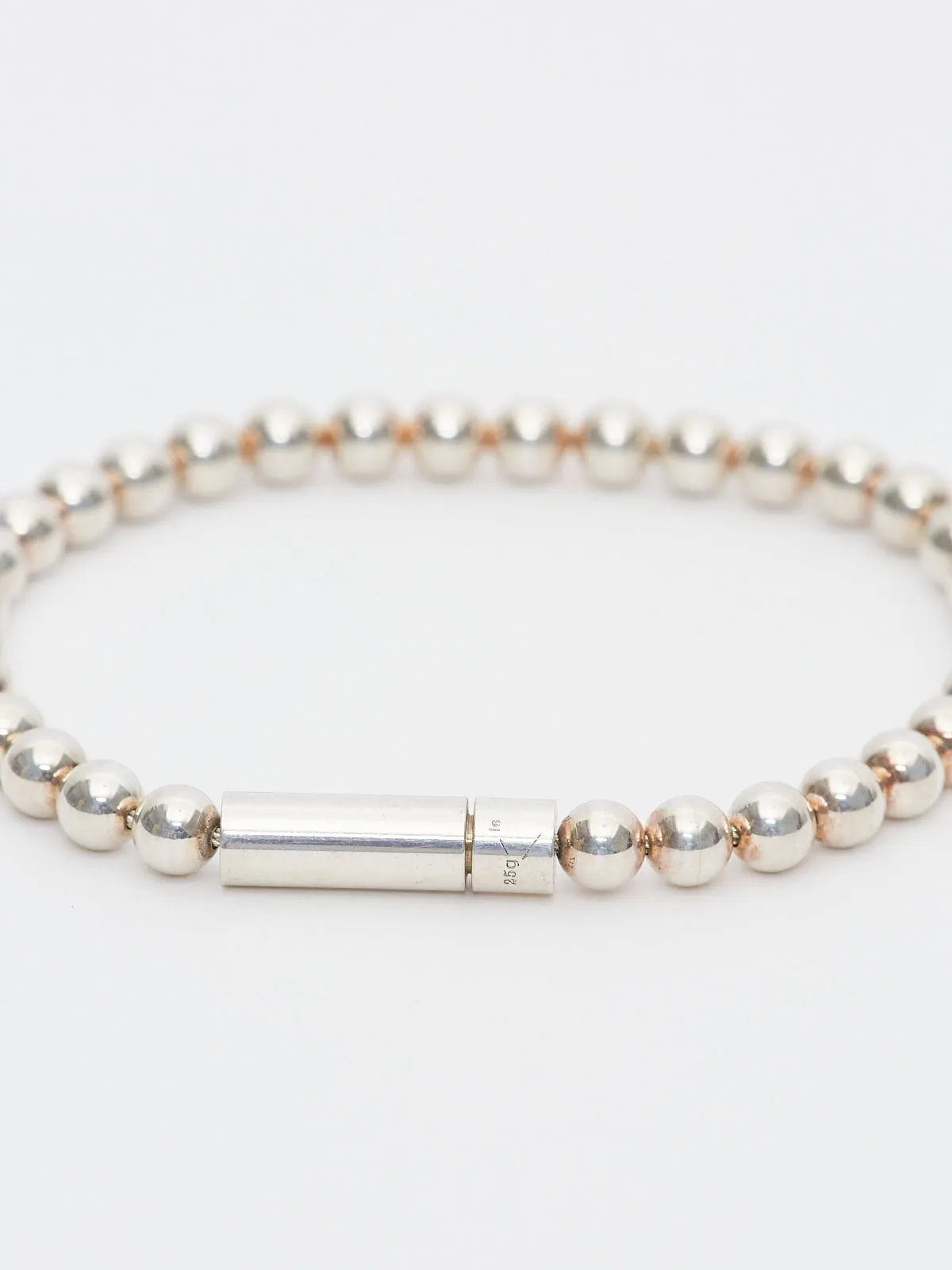 25g Beads Bracelet In Polished Sterling Silver