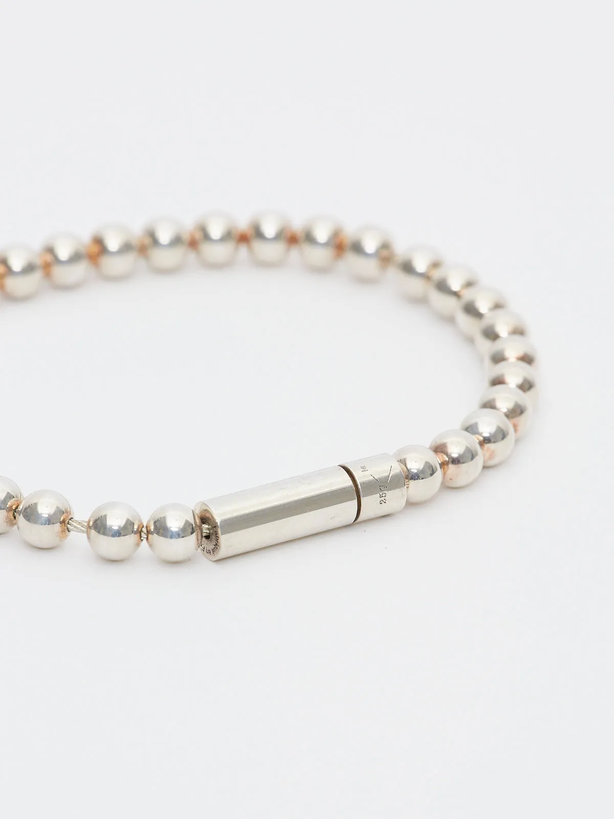 25g Beads Bracelet In Polished Sterling Silver