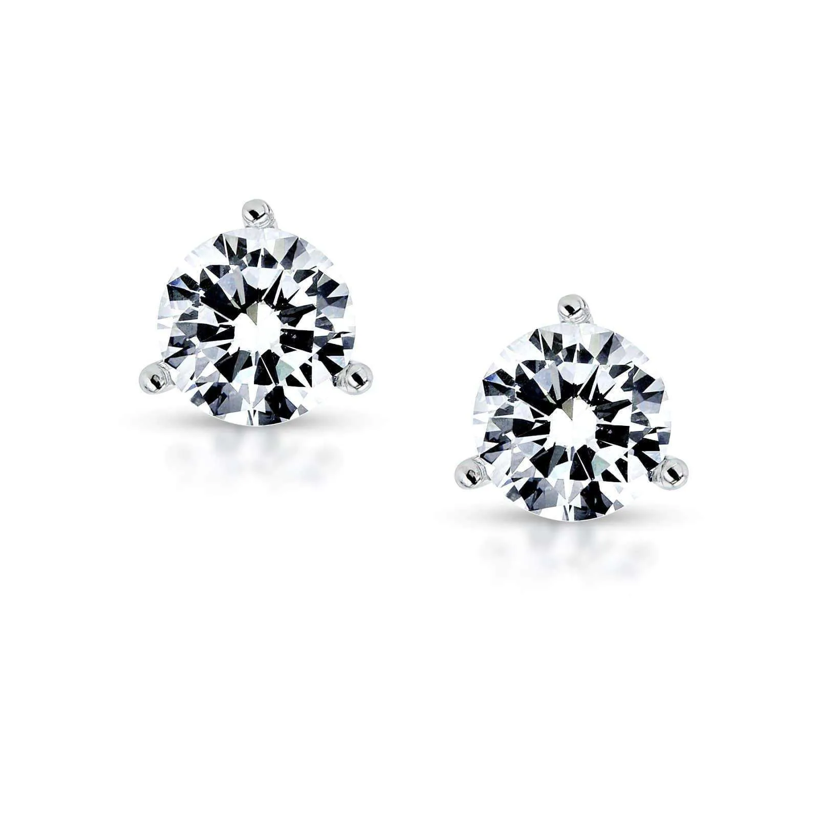 3-Prong Lab Diamond Studs (DEF, VS)