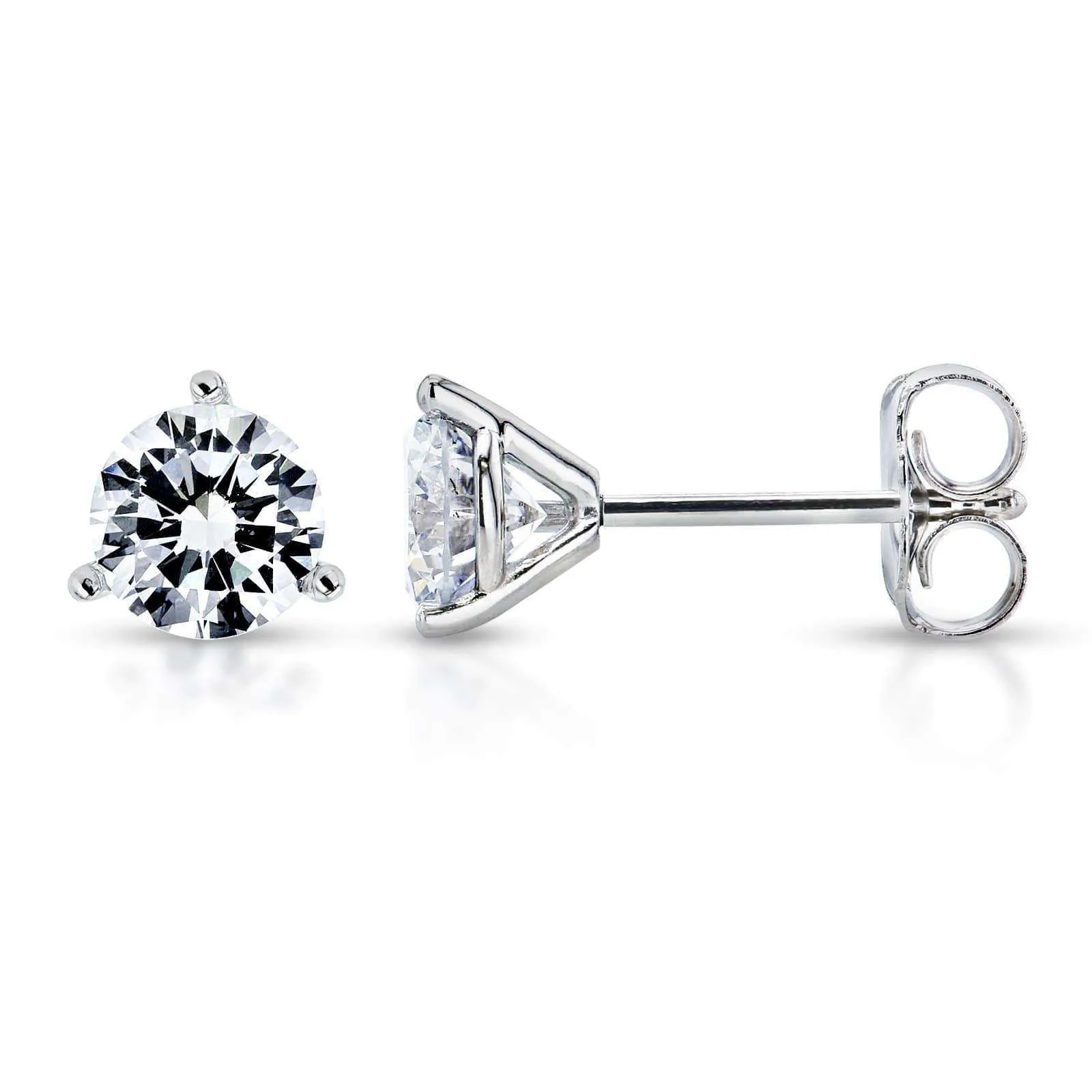 3-Prong Lab Diamond Studs (DEF, VS)