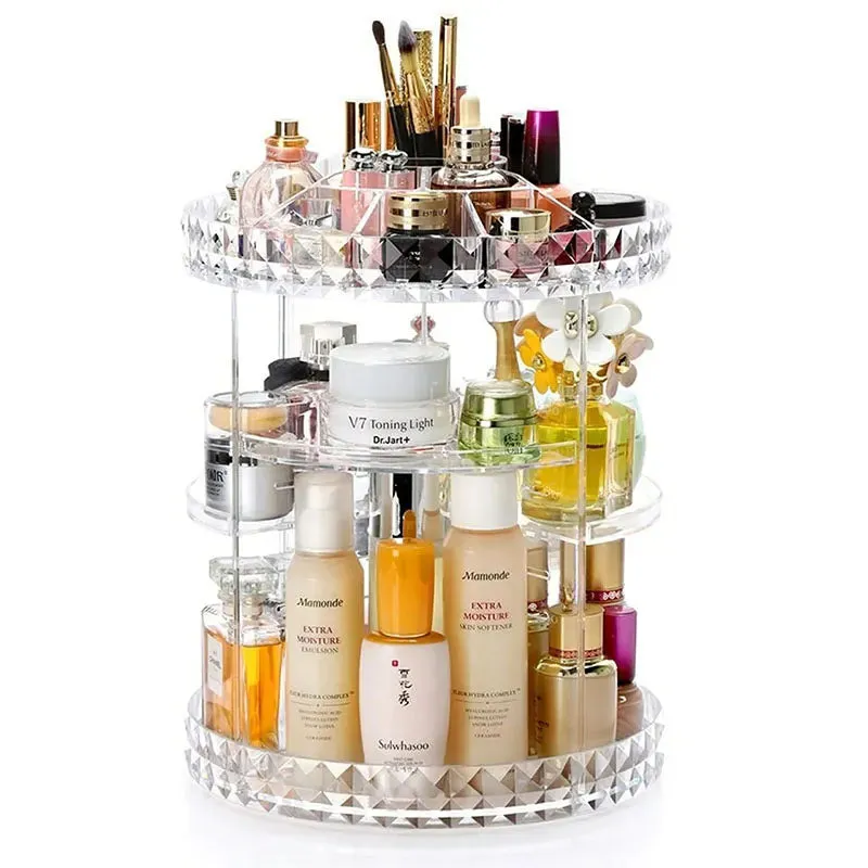 360 Degree Rotating Height Adjustable Organizer for Jewelry & Cosmetics