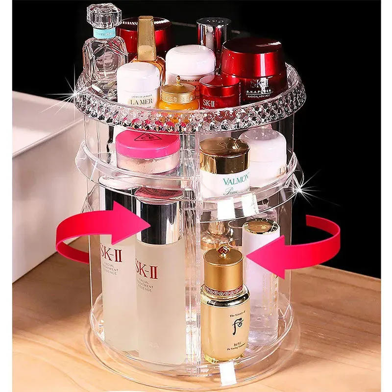 360 Degree Rotating Height Adjustable Organizer for Jewelry & Cosmetics