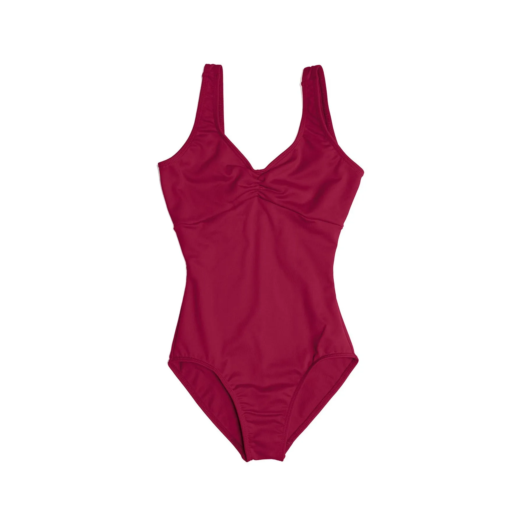 Adult Pinch Front Empire Waist Leotard - Burgundy - TBT