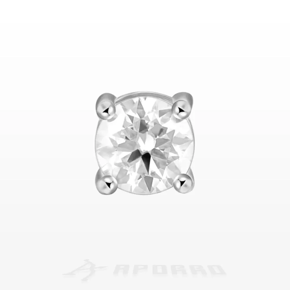 Aporro Round Cut Stud Earring