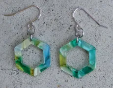 Aqua Mini Hex Earring - Toronto