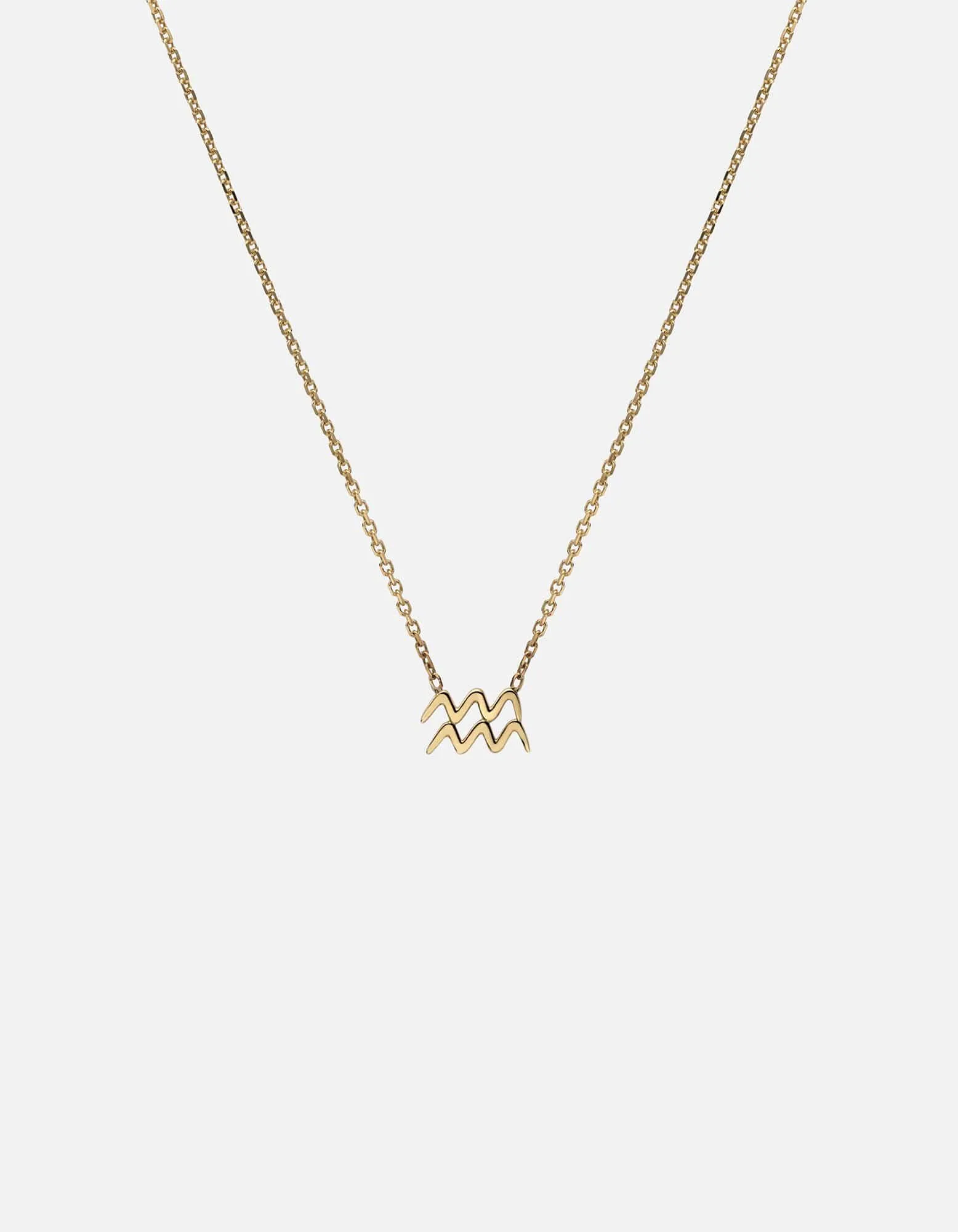 Aquarius Astro Pendant Necklace, 14k Gold