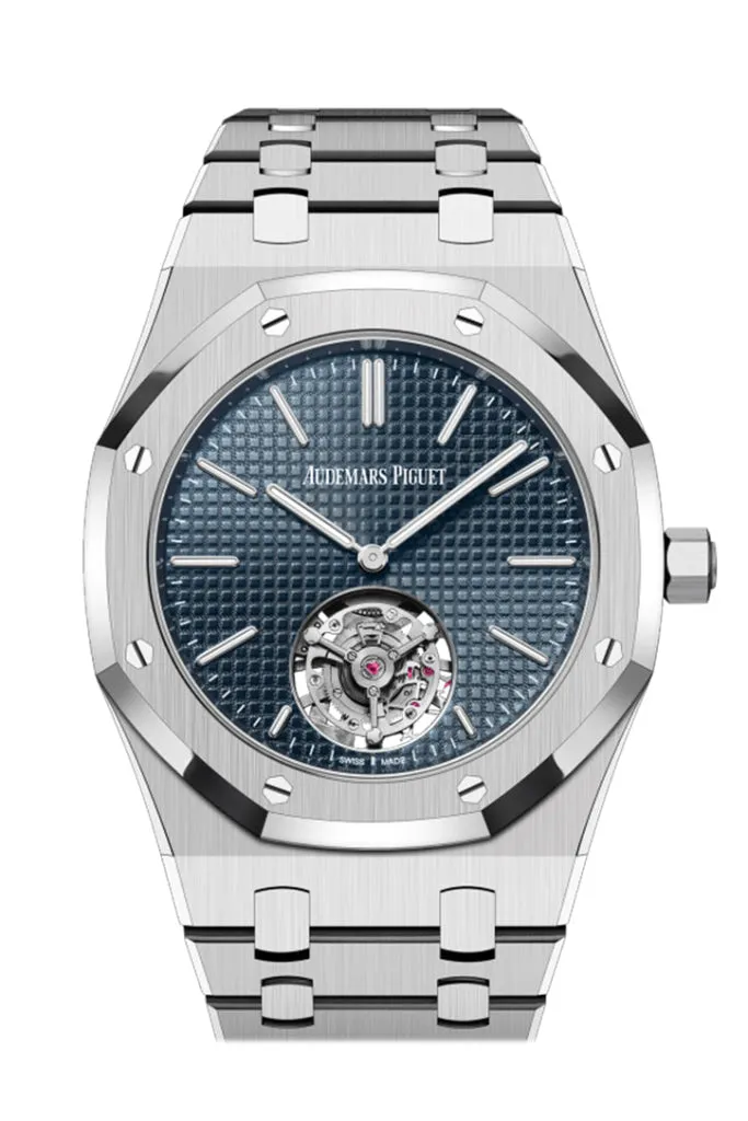 Audemars Piguet Royal Oak 39 Flying Tourbillion Extra Thin Stainless Steel Blue Dial Watch 26670ST.OO.1240ST.02