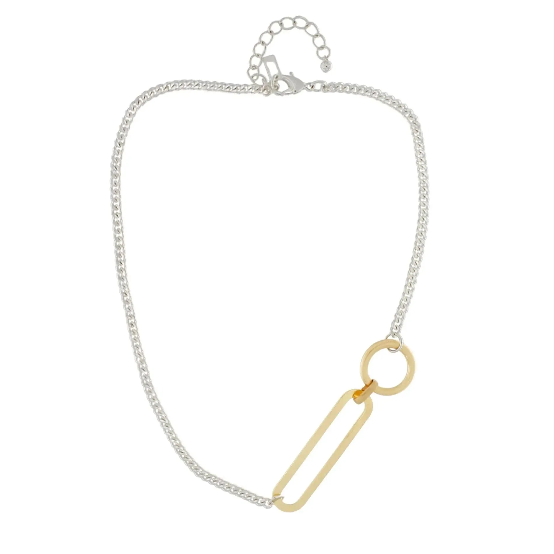 Audrey Mega Oval Ring Necklace 2-Tone