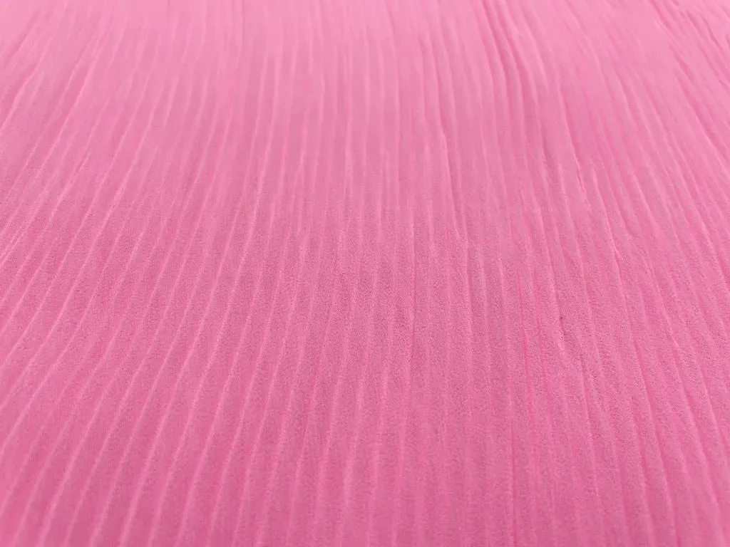 Baby Pink Plain Pleated Viscose Georgette Fabric