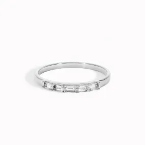 Baguette Ring White Topaz Silver - Julie