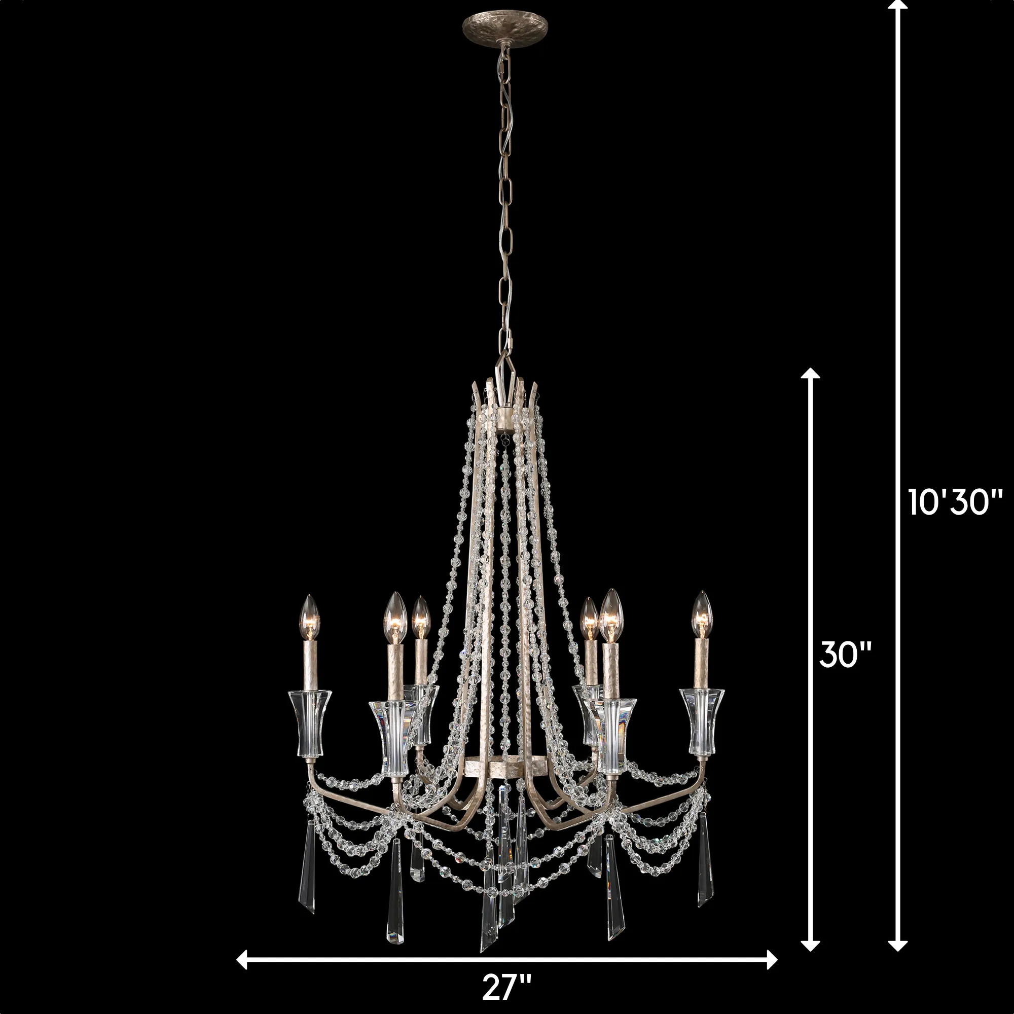 Barcelona 270C06TR 6-Light Chandelier - Transcend Silver