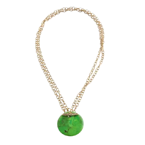 Barse Convertible Natural Stone Necklace-Lime Turquoise