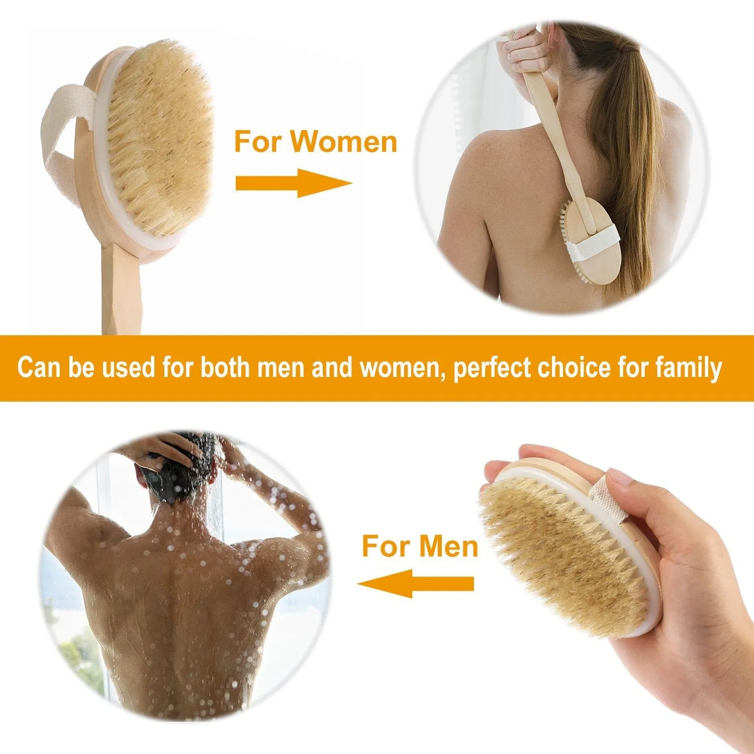 Bath Brush 15" Shower Body Back Scrubber