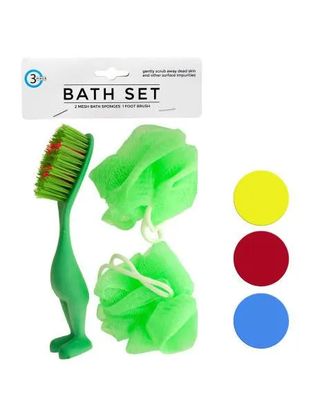 Bath Sponges &amp; Foot Brush Set (Available in a pack of 24)