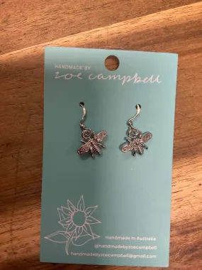 Bee Earrings Sterling Silver