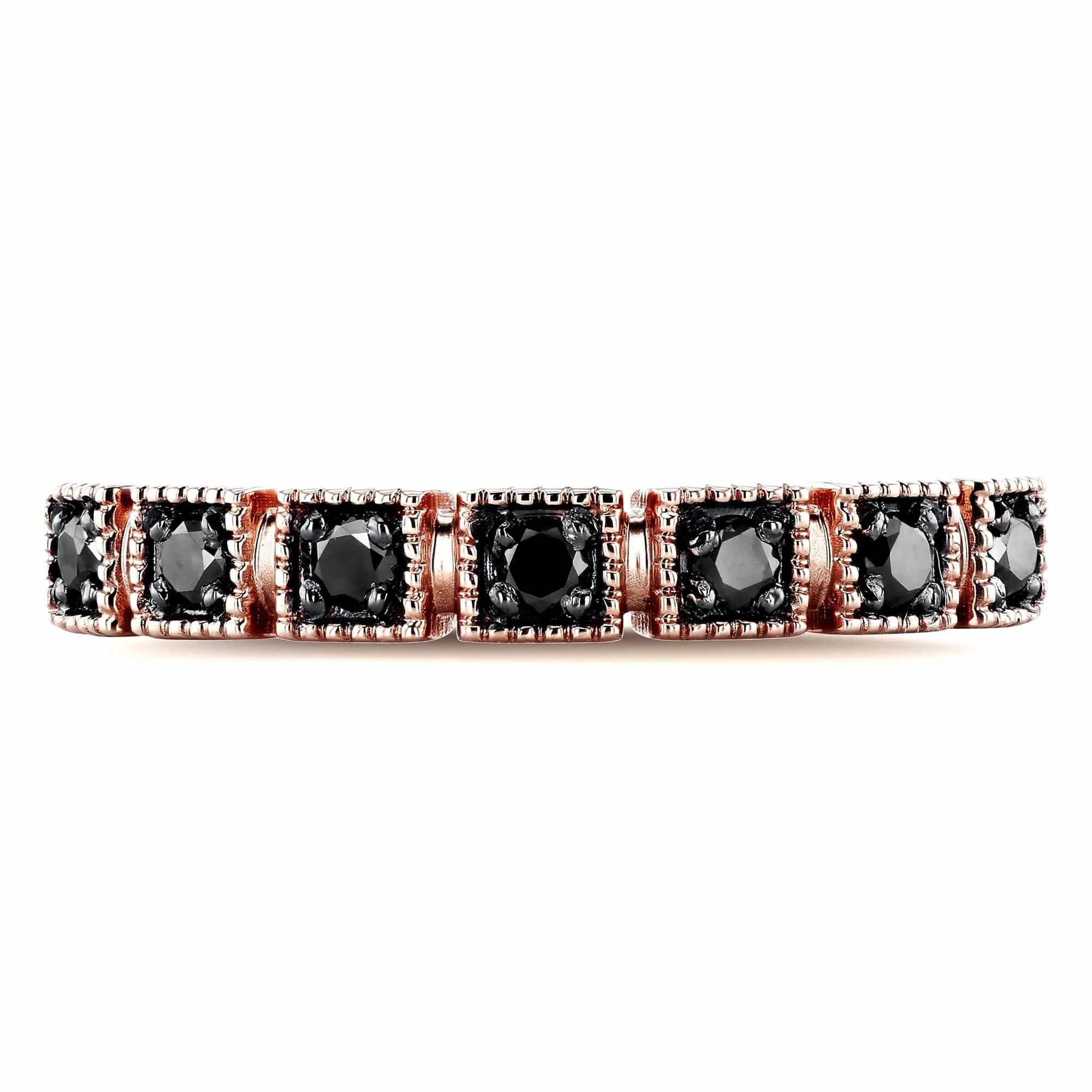 Black Diamond Wedding Ring 1/6ct TDW in 10k Rose Gold