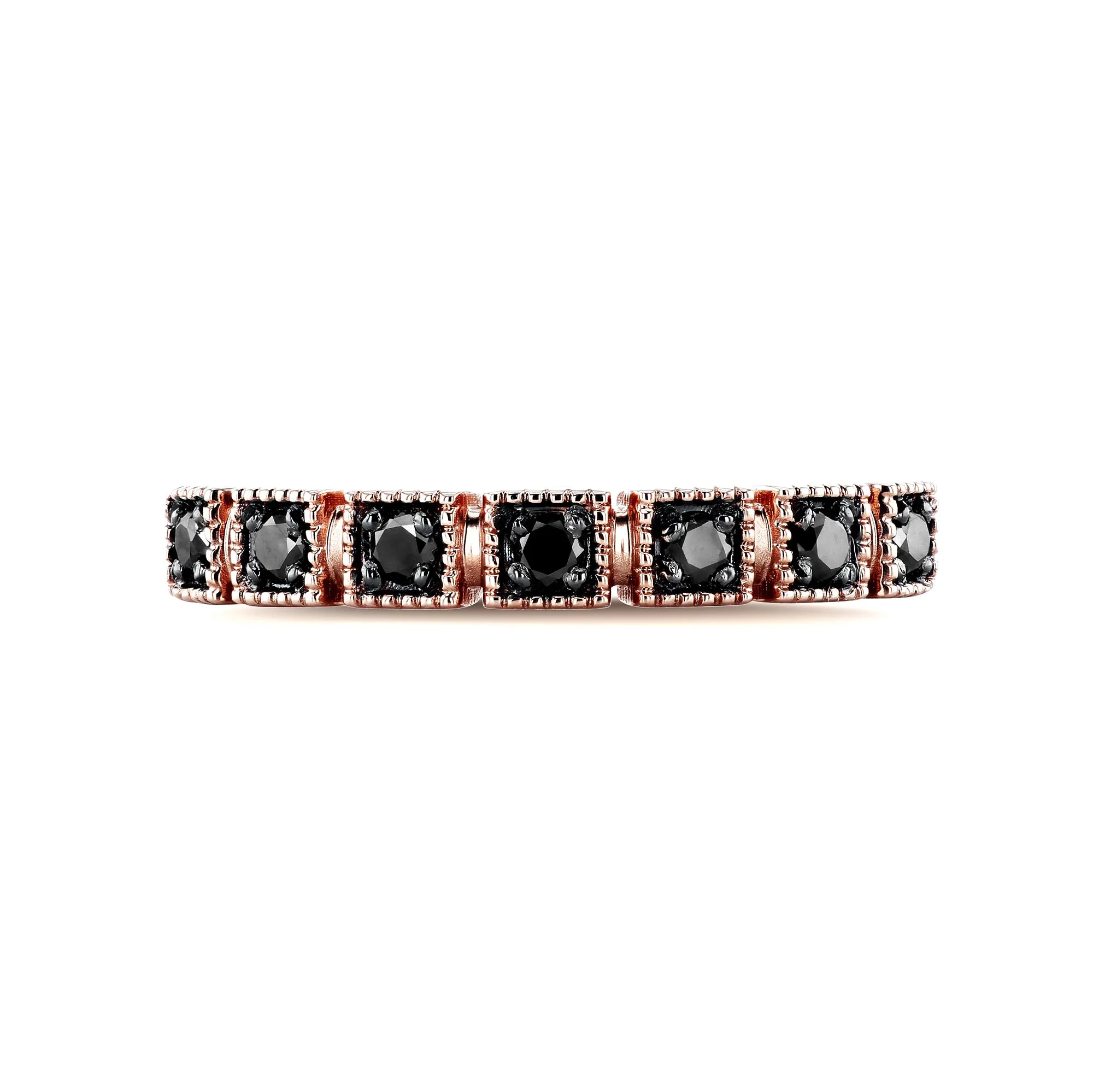 Black Diamond Wedding Ring 1/6ct TDW in 10k Rose Gold