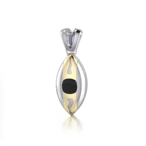 Black Magic Art Deco Silver & Gold Pendant MPD836