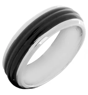 Black Silver 316L Surgical Stainless Steel Engagement Ring Size For Men Gift