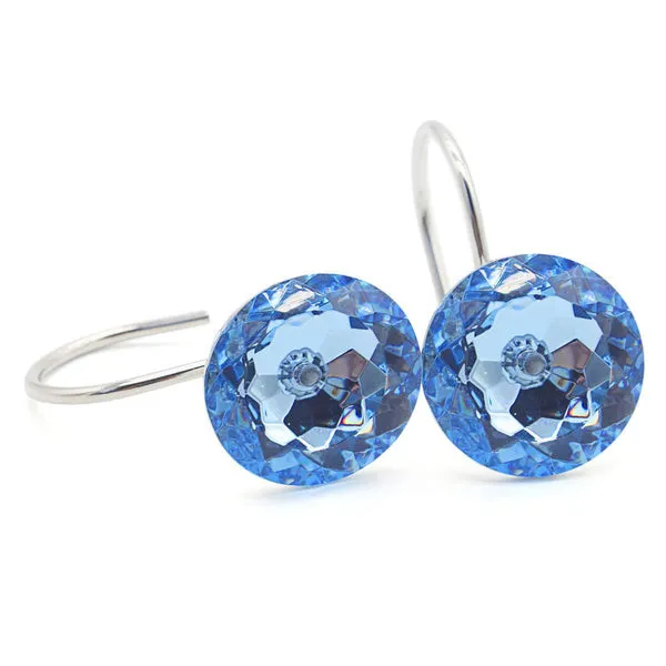 Blue Rhinestone Shower Curtain Hooks