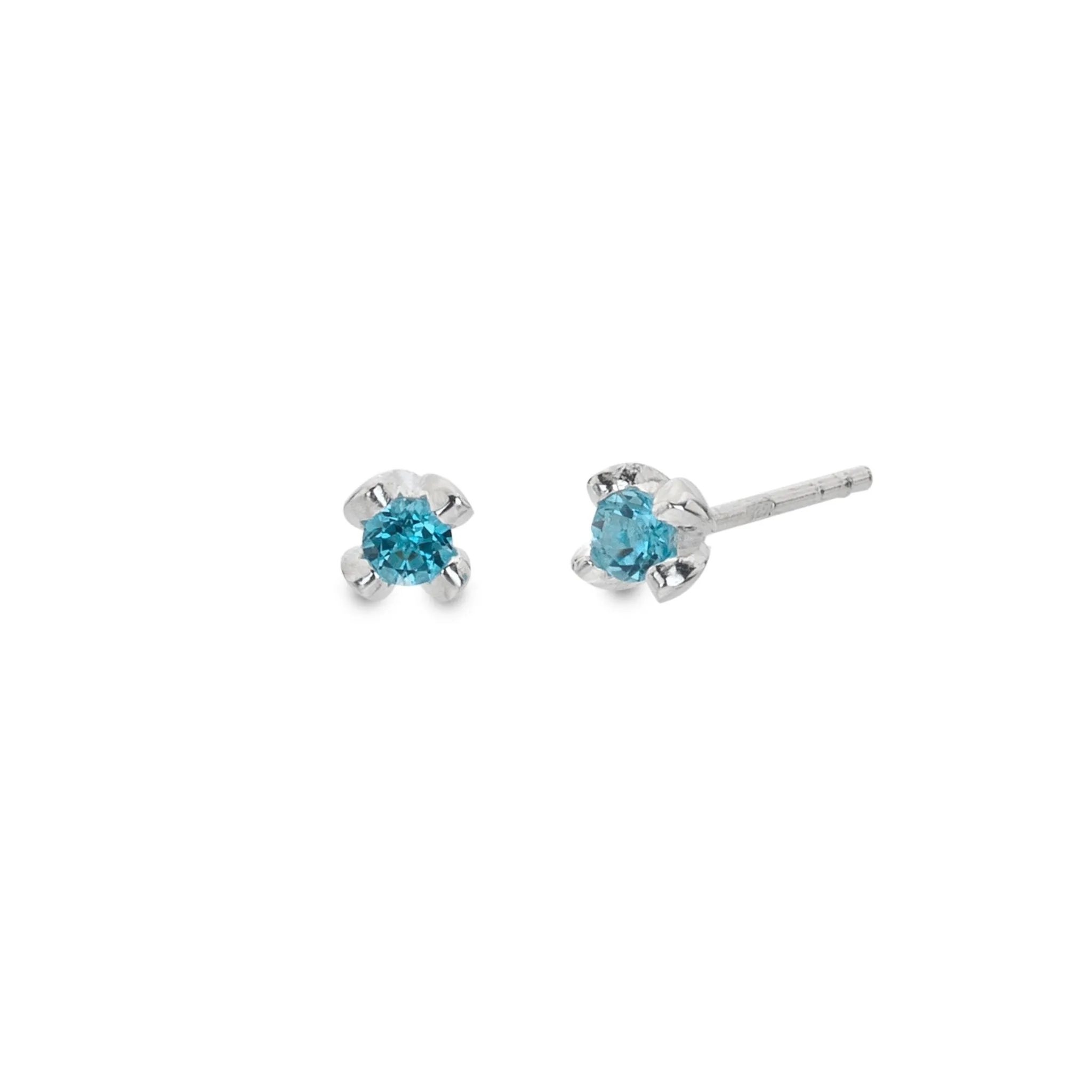 Blue topaz petal studs