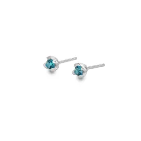 Blue topaz petal studs