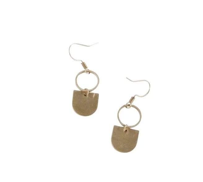 BRASSCAKE Round drop hooks earrings