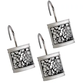 Brushed Nickel 12 Shower Curtain Hooks (Wholesale)