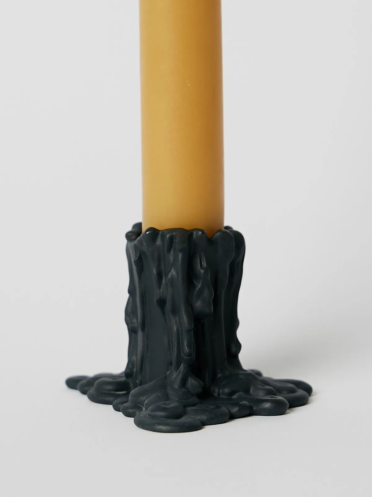 Candlestick Vesuvius 5cm in Black Bisque