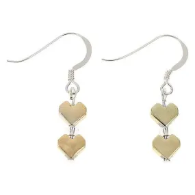 Carrie Elspeth Gold Ombre Haematite Heart Earrings