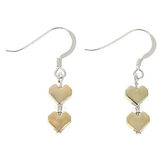 Carrie Elspeth Gold Ombre Haematite Heart Earrings