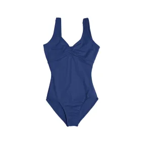 Child Pinch Front Empire Waist Leotard - Navy