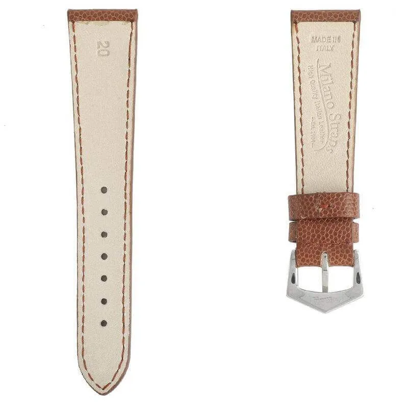 Cognac Hammered Calfskin Watch strap