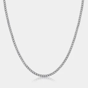 Cuban Chain Necklace Silver (4mm)