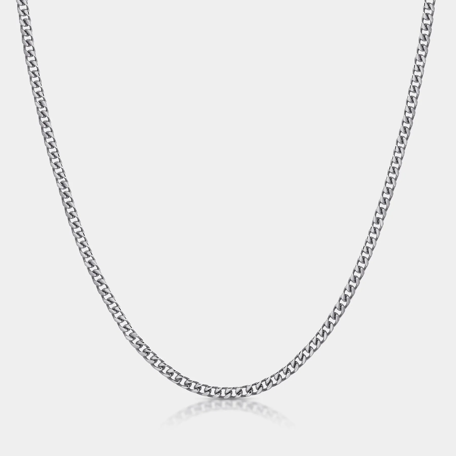 Cuban Chain Necklace Silver (4mm)