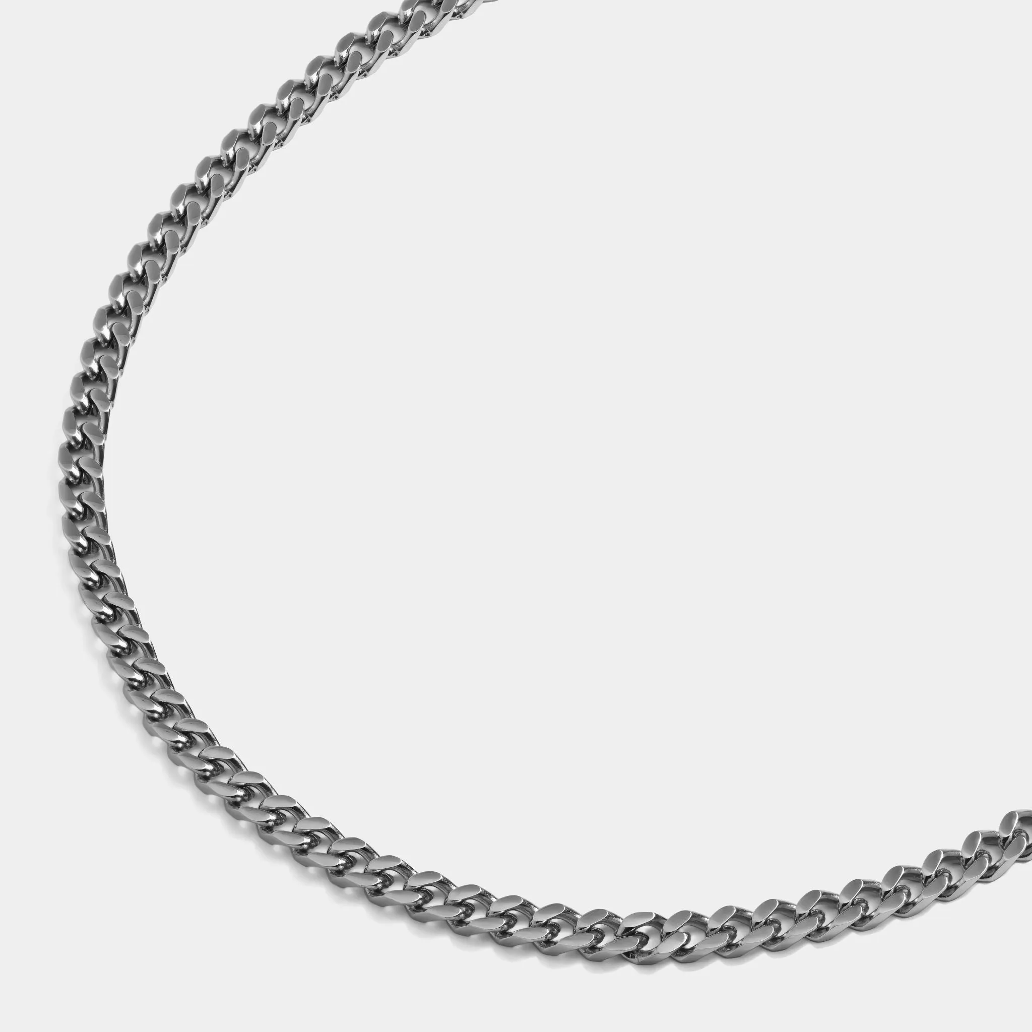 Cuban Chain Necklace Silver (4mm)