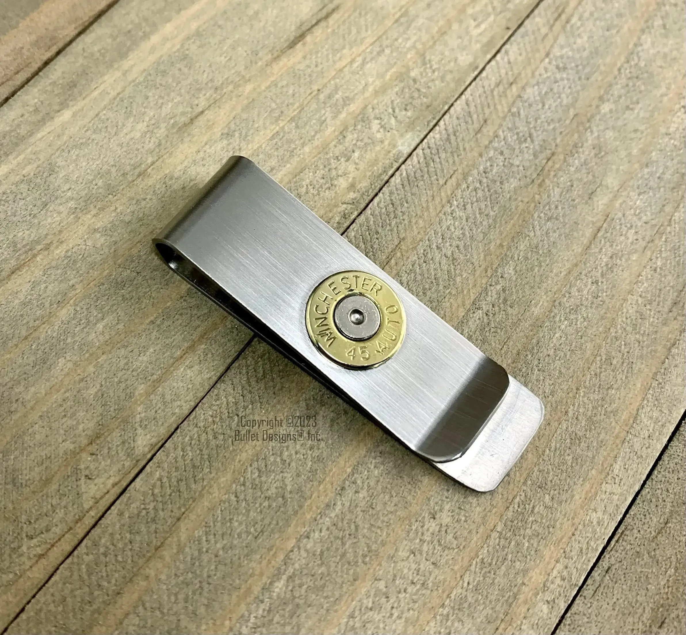 Custom Engraved Slender Bullet Money Clip, Groomsman, Personalized, Gift Him, TNR, 308, 45 Auto, 30-06, 270, 9mm, 40, AK-47, 223